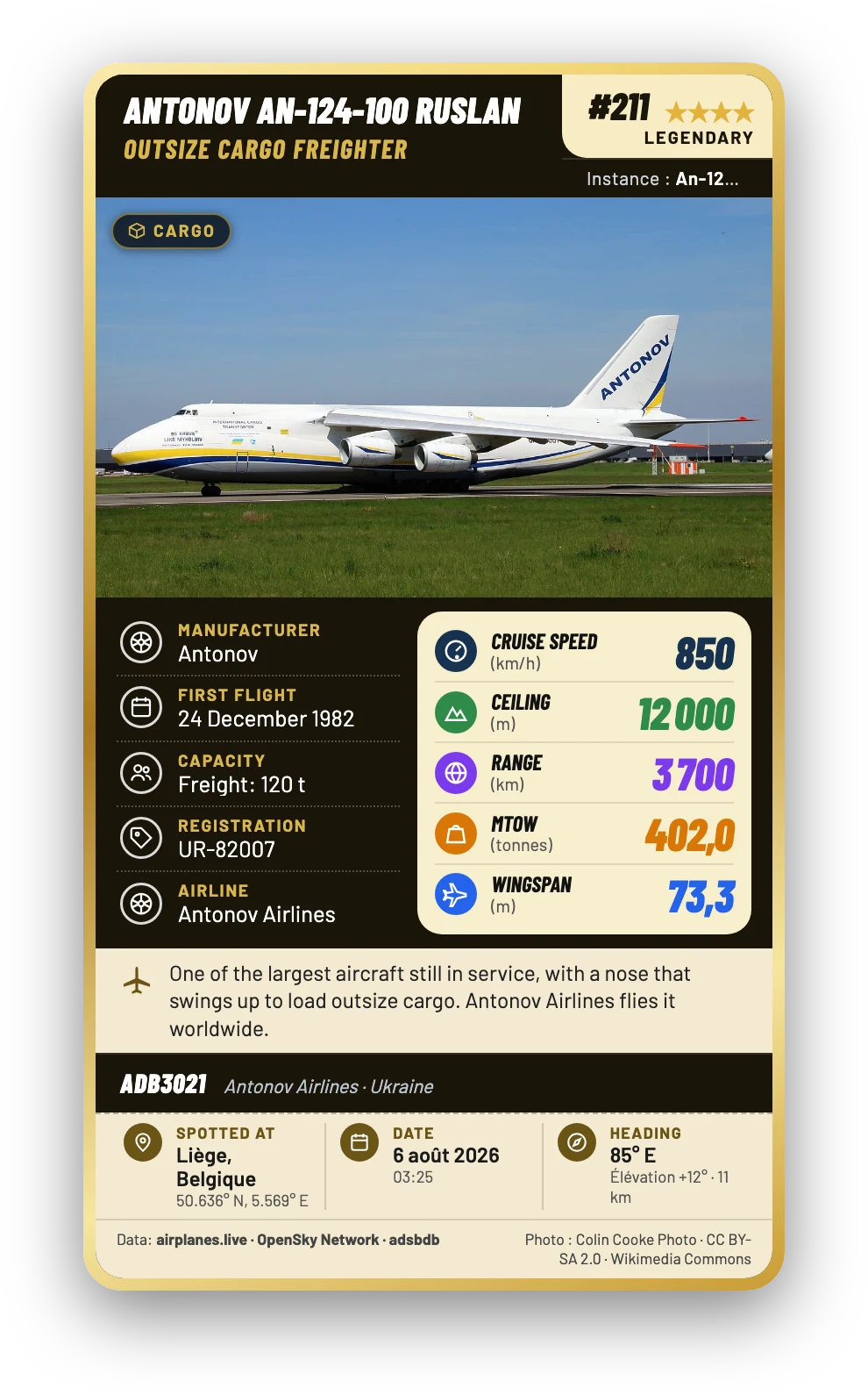 Legendary Wingtip card: Antonov An-124-100 Ruslan